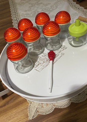 Turuncu Kapaklı Cam Baharatlık Seti - Görsel 4