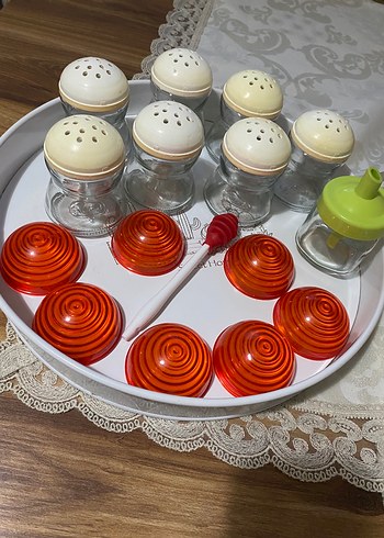 Turuncu Kapaklı Cam Baharatlık Seti - Görsel 6