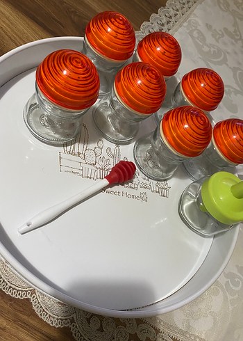 Turuncu Kapaklı Cam Baharatlık Seti - Görsel 5