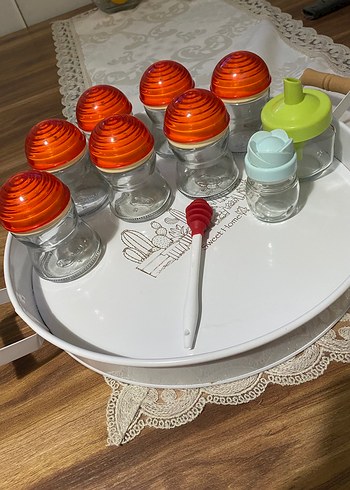 Turuncu Kapaklı Cam Baharatlık Seti - Görsel 3