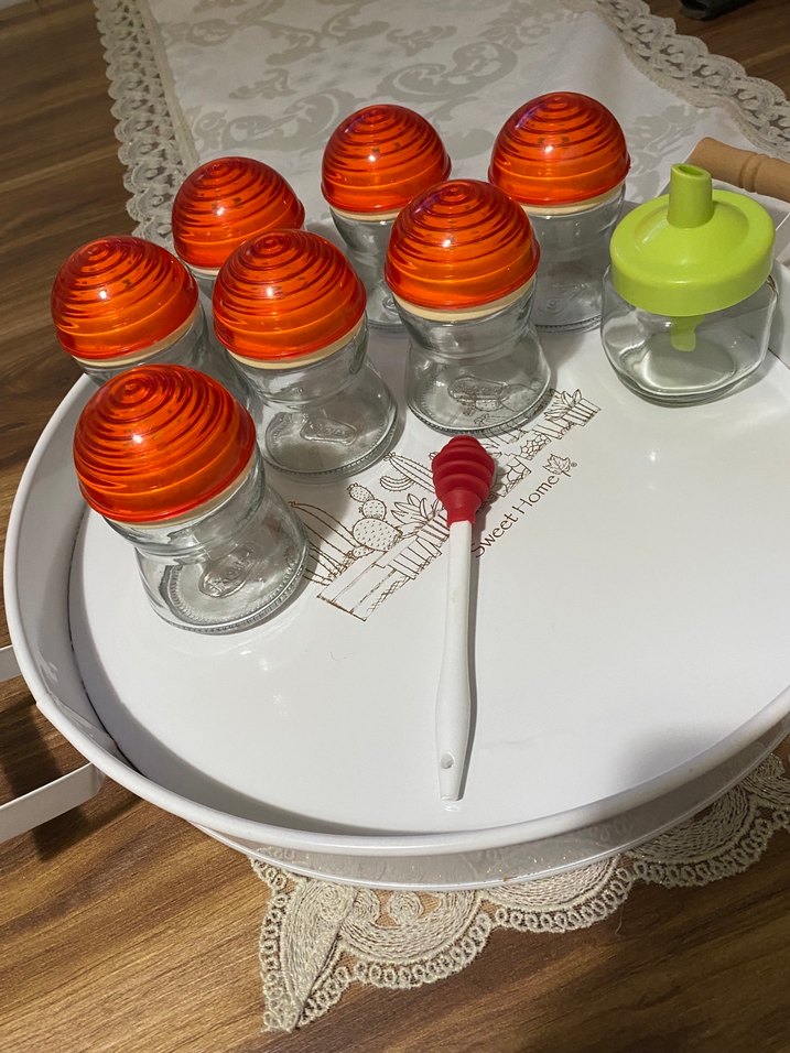 Turuncu Kapaklı Cam Baharatlık Seti - Görsel 4