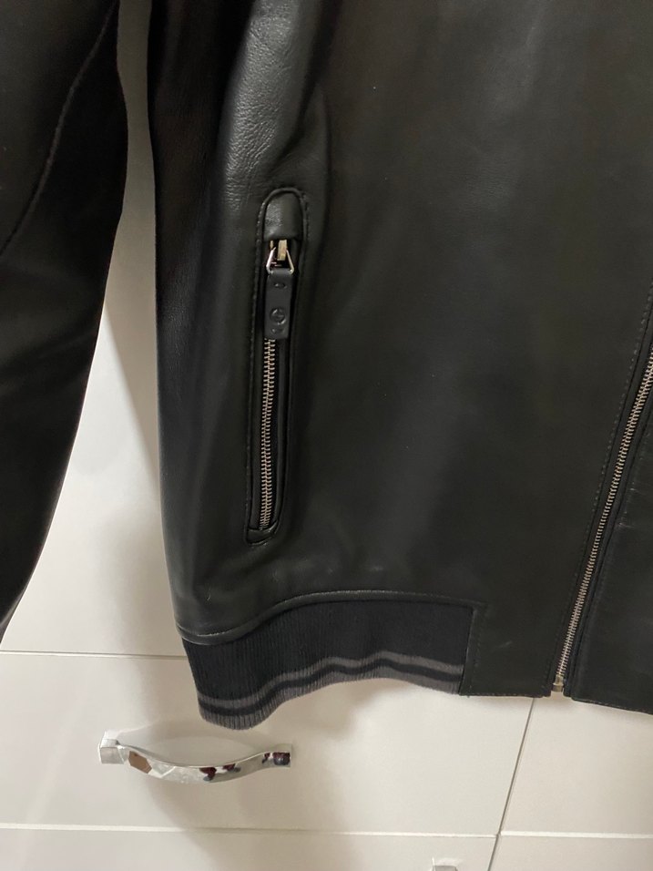 Siyah hakiki Deri Kürklü Erkek mont ceket - Görsel 5