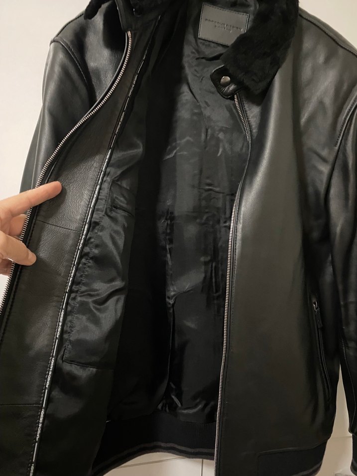 Siyah hakiki Deri Kürklü Erkek mont ceket - Görsel 3