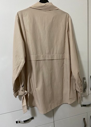Bej Düğmeli Kadın tunik Gömlek - Görsel 6