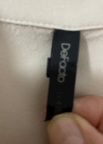 Düğmeli Uzun Kollu bej renk pamuklu Gömlek - Görsel 5