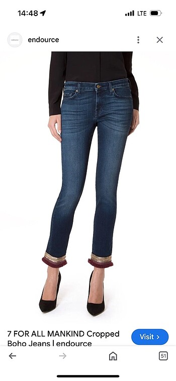 7 for all mankind paça detayli jean