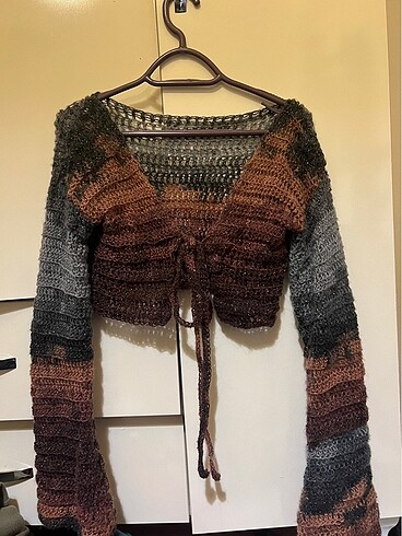 örgü yumuşak simli bolero