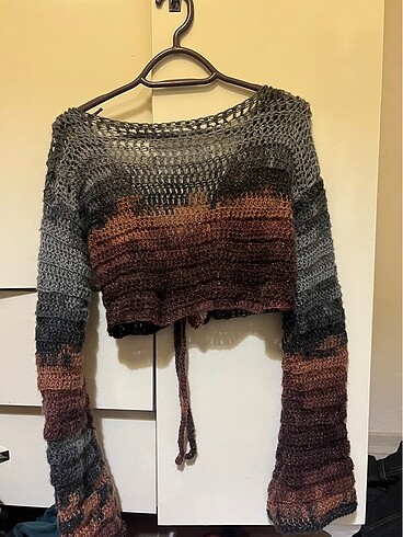 s Beden örgü yumuşak simli bolero