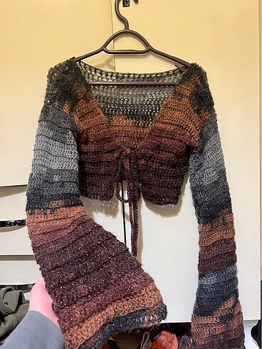 American Vintage örgü yumuşak simli bolero