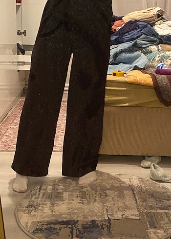 Kadın siyah Midi Kumaş Pantolon - Görsel 4