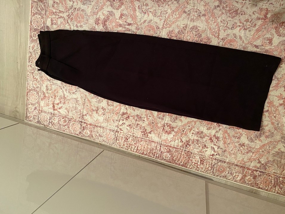 Kadın siyah Midi Kumaş Pantolon - Görsel 2