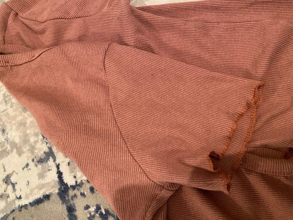 Düğmeli Kısa Kollu gül kurusu Kadın Tişört - Görsel 4