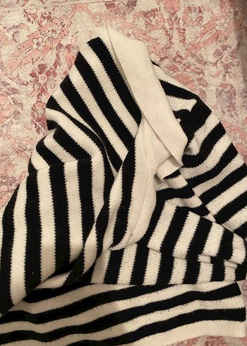 Çizgili Yakalı Kadın Kazak - Görsel 3