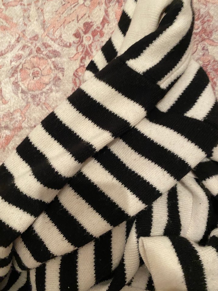 Çizgili Yakalı Kadın Kazak - Görsel 4