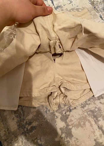 Bej Mini şort etek - Görsel 4