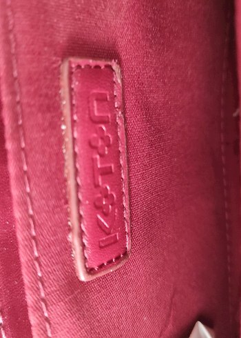 Beden bordo Renk Bordo Deri Yılan Desenli Fermuarlı Çanta