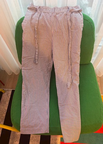 Zara Cizgili Bagcikli Pantolon