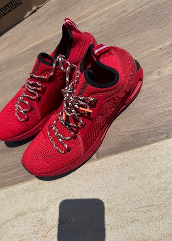 Kırmızı Renkli Erkek Bağcıklı Spor Ayakkabı - Görsel 5