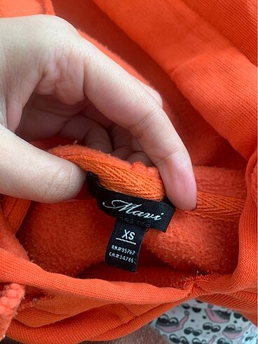 xs Beden turuncu Renk Mavi Markalı Sweatshirt