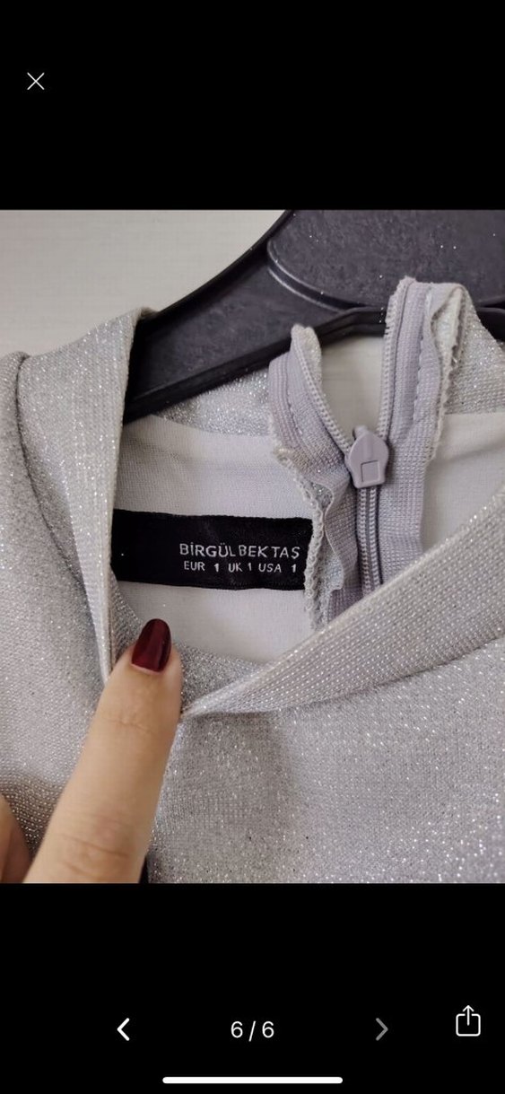 Gri Jesse Drapeli Uzun Elbise elbise sadece 2 kere giyildi - Görsel 2