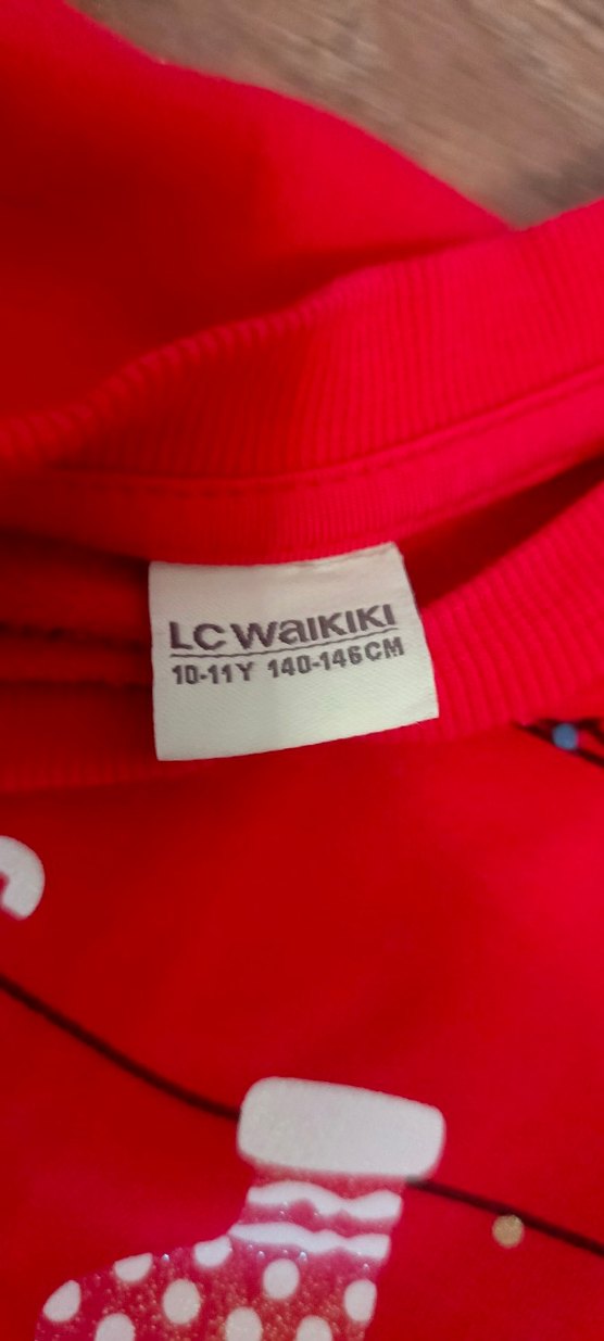 Kız Çocuk Renkli Baskılı Kırmızı Sweatshirt - Görsel 3