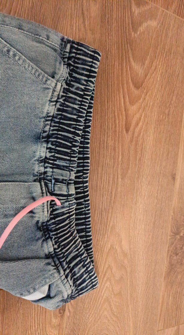 Pembe Nakışlı Düğmeli K çocuk Denim Pantolon - Görsel 3