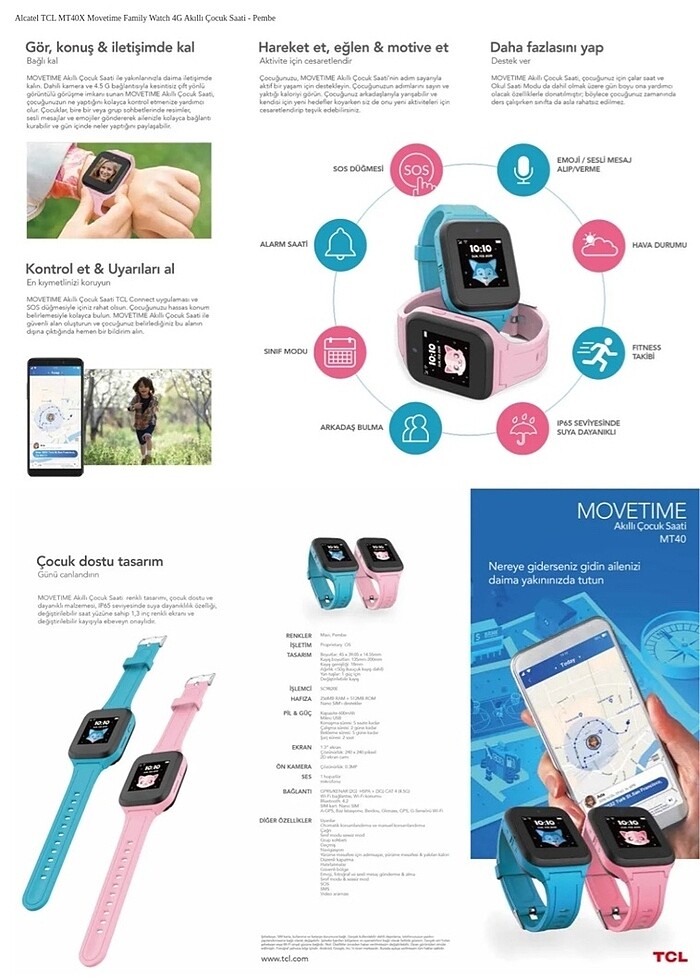 TCL AKILLI SAAT PEMBE - Görsel 2