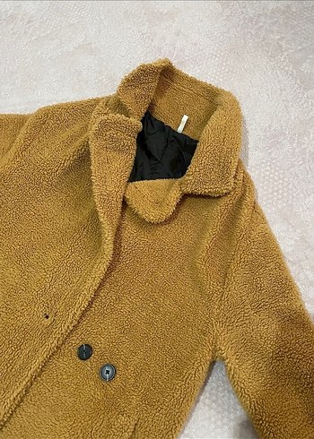 Düğmeli Uzun Kahverengi Kadın Kaban - Görsel 2