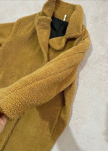 Düğmeli Uzun Kahverengi Kadın Kaban - Görsel 3