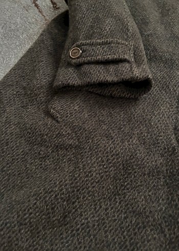 Düğmeli Kahverengi Kadın Uzun Yün Kaban - Görsel 4