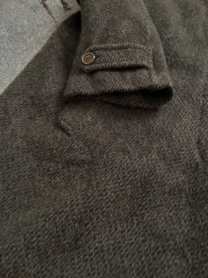 Düğmeli Kahverengi Kadın Uzun Yün Kaban - Görsel 4