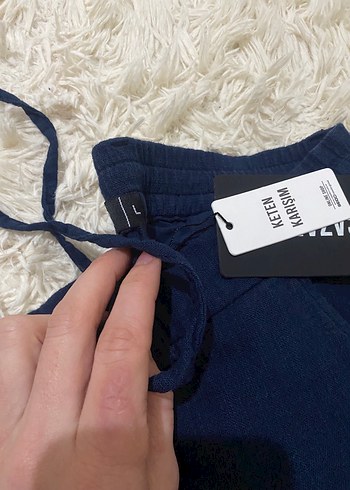 Erkek lacivert keten pantolon - Görsel 4