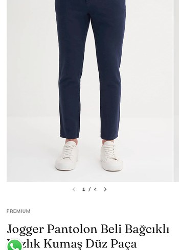 Erkek lacivert keten pantolon - Görsel 3