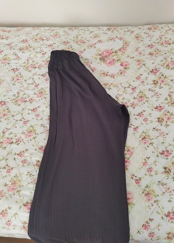 Düğmeli Gri Keten Uzun Kollu Kadın ikili takım - Görsel 6