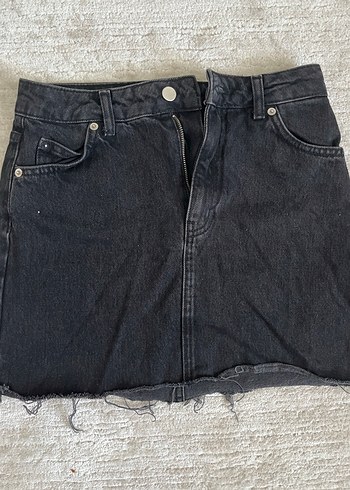Siyah Denim Mini Etek
