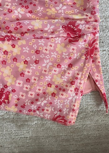 Zara Pembe Çiçek Desenli askılı üst