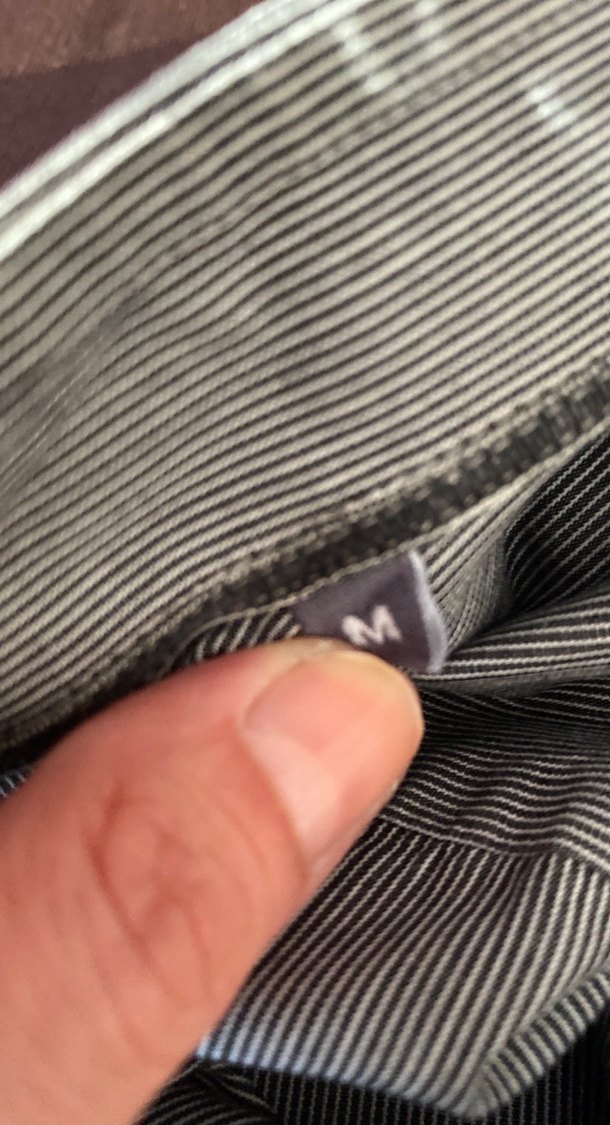 Gri pamukluErkek Gömlek, Uzun Kollu, Düğmeli - Görsel 3