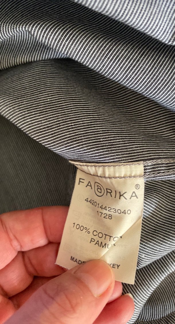 Gri pamukluErkek Gömlek, Uzun Kollu, Düğmeli - Görsel 4