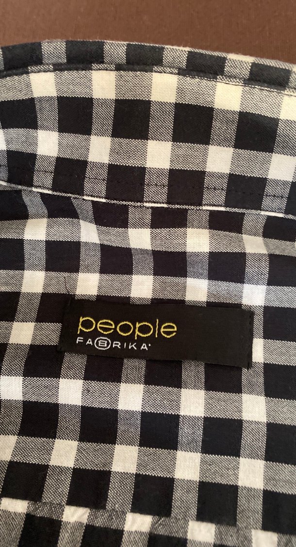 Siyah-Beyaz Kareli Uzun Kollu Erkek Gömlek - Görsel 2