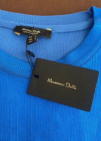 Mavi parlak Kadın Uzun Kollu Saten Kazak - Görsel 3