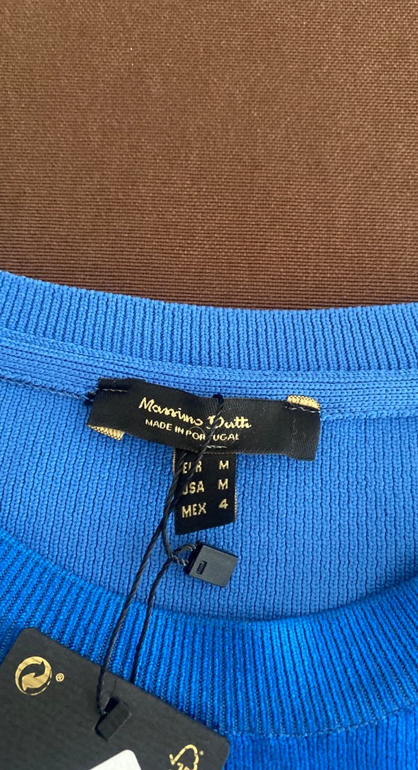 Mavi parlak Kadın Uzun Kollu Saten Kazak - Görsel 2