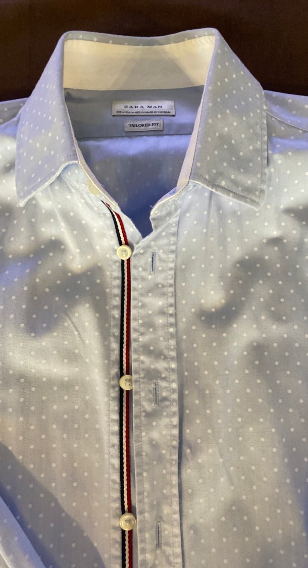 Erkek Beyaz Noktalı Pamuk Gömlek - Görsel 3