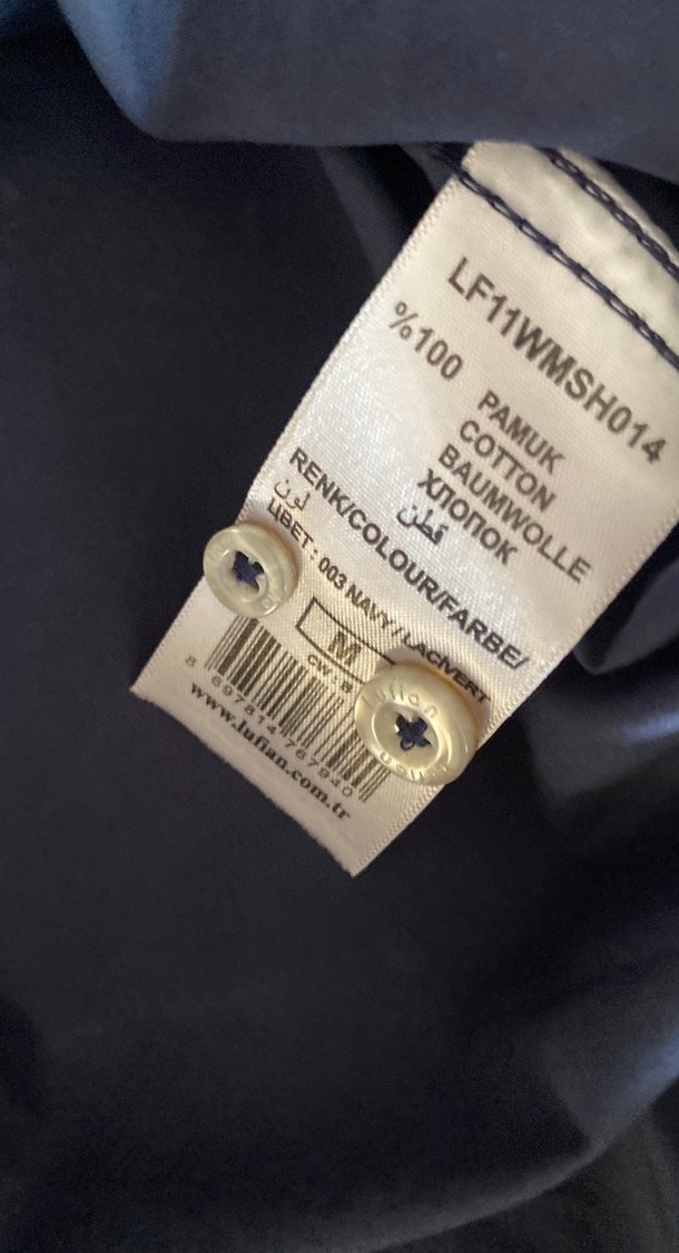 Düğmeli Uzun Kollu Erkek lacivertGömlek - Görsel 5