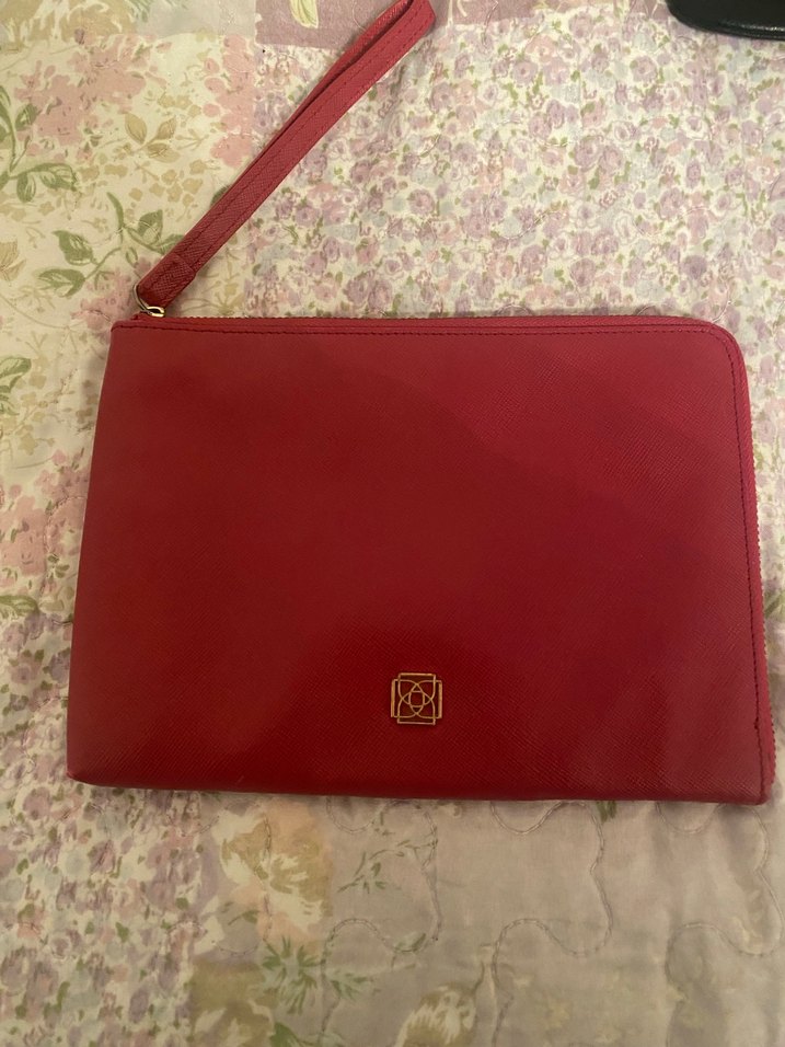 Kırmızı Deri Kadın Portföy Çanta - Görsel 2