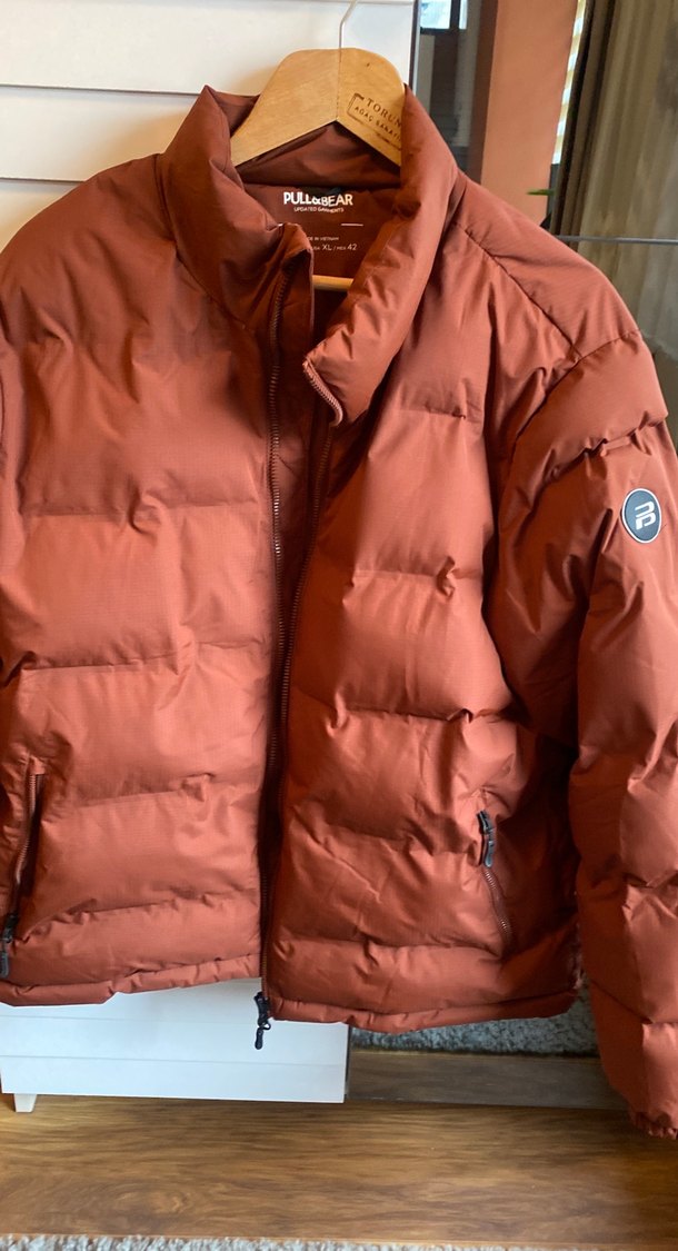 ErkekKahverengi Fermuarlı Midi Mont - Görsel 4