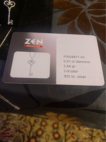Zen pırlanta gümüş kolye