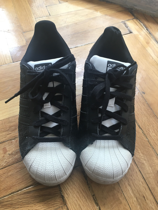 Adidas Originals 38.5 numara pullu siyah beyaz ayakkabı