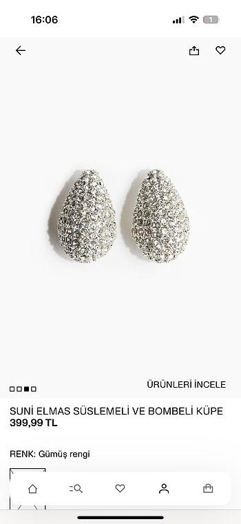 H&M H&M suni elmas küpe