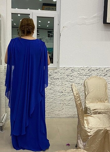 50 Beden mavi Renk Gece elbisesi 
