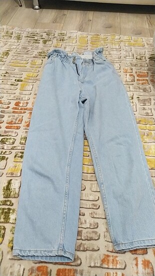 mom jeans mavi (beli lastikli) 
